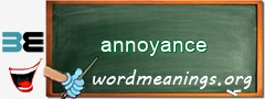 WordMeaning blackboard for annoyance